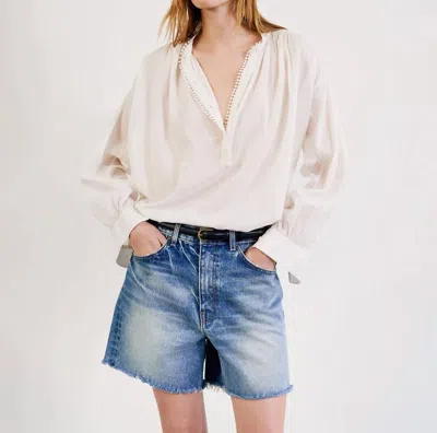 Nili Lotan Yoann Denim Shorts In Summer Wash In White