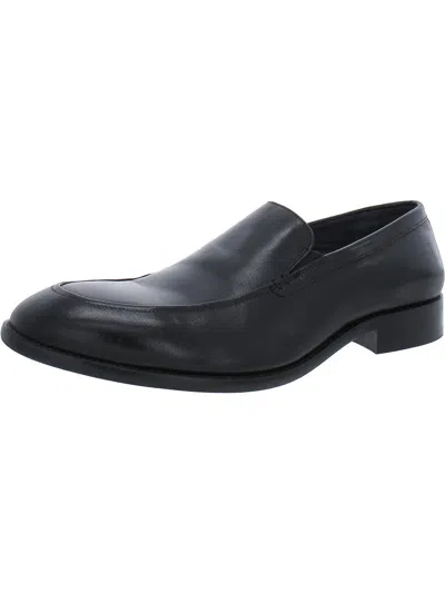 Johnston & Murphy Mens Faux Leather Loafers In Black