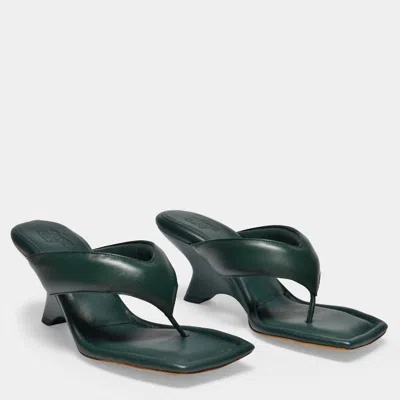 Gia Borghini Semi Wedge Sandal In Cliff Green In Multi