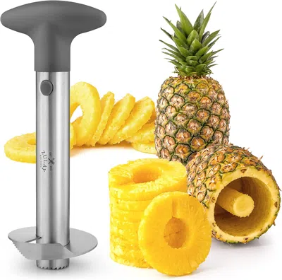 Zulay Kitchen Stainless Steel Pineapple Cutter For Easy Core Removal & Slicing In Grey