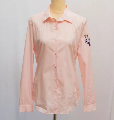 Pre-owned Dior Christian  Pink Cotton Shirt With Beaded Detail On Sleeve