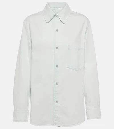 Vince Snap-front Cotton Twill Overshirt In Celestine