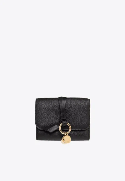 Chloé Alphabet Leather Wallet In Black