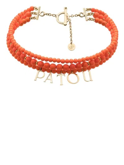 Patou Pop Peals Logo-charm Necklace In Red