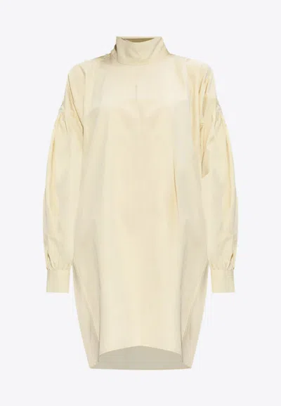 Bottega Veneta Asymmetric Midi Shirt Dress In Seashell