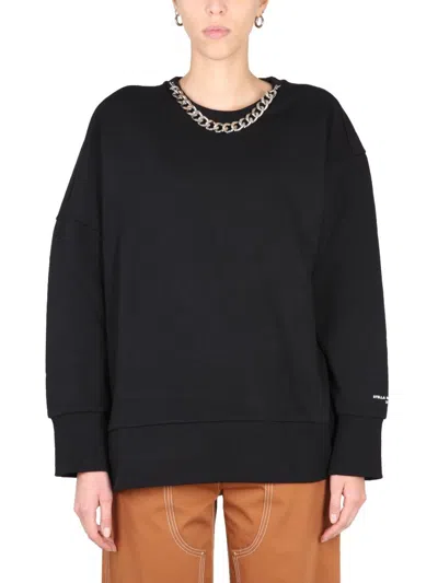 Stella Mccartney Sweatshirt With Chain Detail In Black