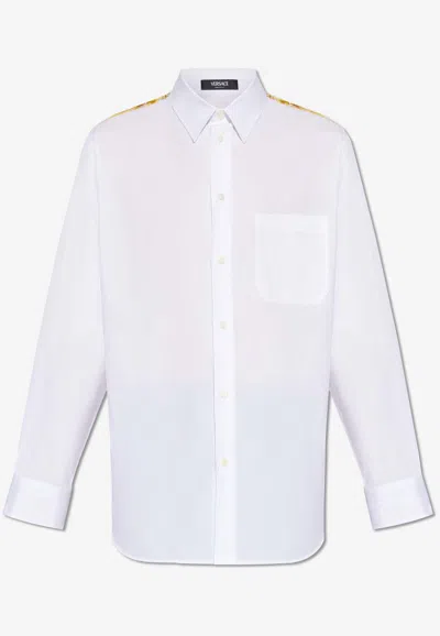 Versace Barocco Formal Shirt In White