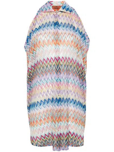 Missoni Beachwear Zigzag Pattern Oversized Shirt In Multicolor