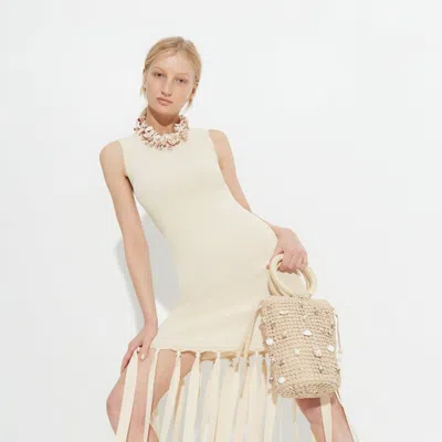 Simon Miller Eclisse Sleeveless Knit Dress Ivory In White