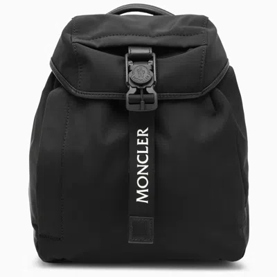 Moncler Black Trick Backpack With Logo