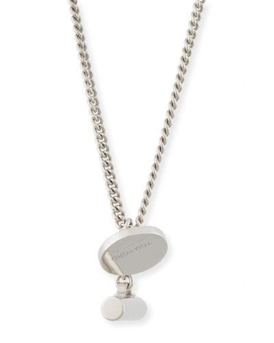 Tom Ford Men's Sterling Silver Logo Tag & Bar Necklace