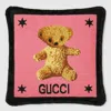 Gucci Needlepoint Cushion With Teddy Bear In Undefined