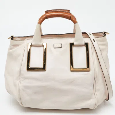Chloé /brown Leather Ethel Satchel In White