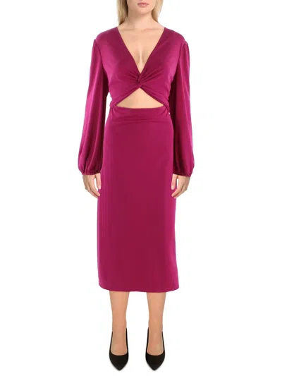 Lauren Ralph Lauren Womens Twist Front Long Maxi Dress In Pink