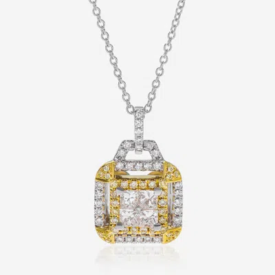 Gregg Ruth 18k Gold,diamond 0.70ct. Tw. And Fancy Yellow Diamond Pendant Necklace In Silver