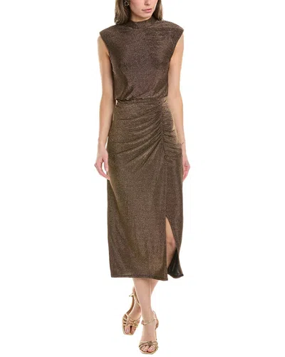 Liv Foster Metallic Knit Dress In Brown