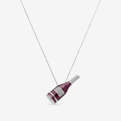 Roberto Coin 18k Gold, Diamond And Amethyst Champagne Bottle Pendant Necklace 228080aw18ax In Red