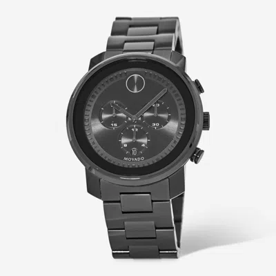Movado Bold Verso Chronograph Stainless Steel Quartz Men's Watch In Black