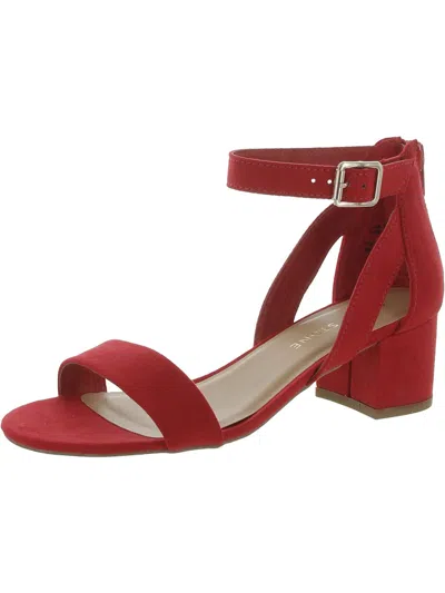 Sun + Stone Jackee Womens Faux Suede Buckle Pumps In Red