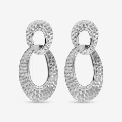Piero Milano 18k White Gold, Diamond 0.29ct. Tw. Drop Earrings M5011rb2 In Silver