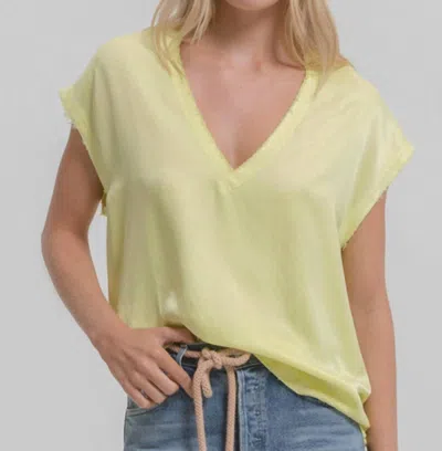 Cali Dreaming James Cupro Tee In Pastel Lime In Yellow
