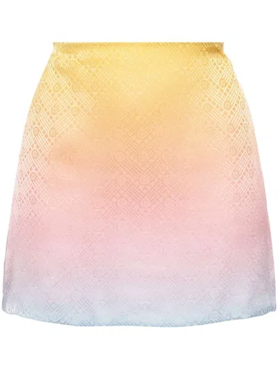 Casablanca Gradient-effect Silk Miniskirt In Multicolour