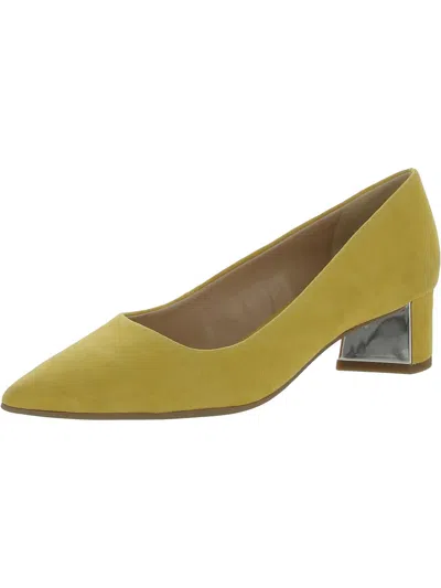 Franco Sarto Global Womens Padded Insole Comfort Block Heels In Yellow