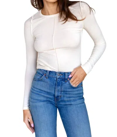 Emerson Fry Amy Crewneck Top In Ivory In White