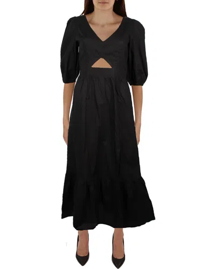 French Connection Womens Daytime Keyhole Midi Dress In Black