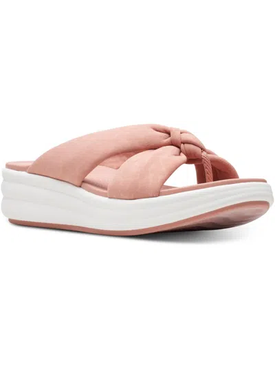 Cloudsteppers By Clarks Drift Ave Womens Dip-dye Cushioned Footbed Wedge Sandals In Pink