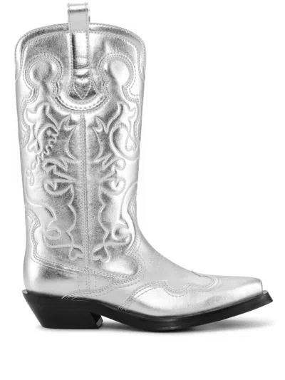 Ganni Boots In Silver