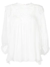 CHLOÉ lace ruffle yoke blouse,17AHT1517A111