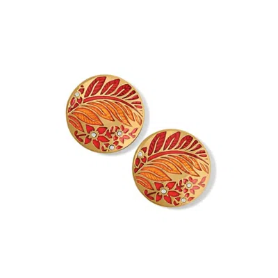 Brighton Women's Terra Post Earrings In Gold/red In Orange