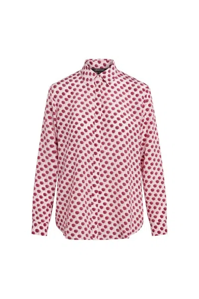 Catherine Gee Sophie Blouse In Cherry Print In Pink