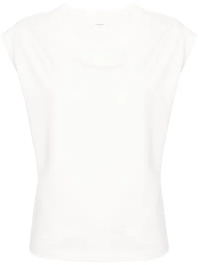 Lemaire Cap Sleeve T-shirt Clothing In Wh001 Chalk