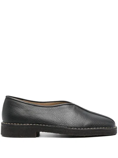 Lemaire Piped Crepe Slippers Shoes In Black