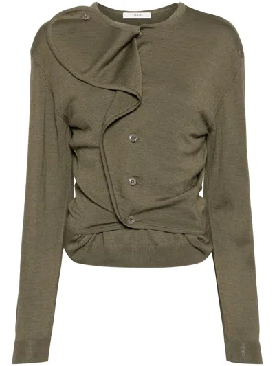 Lemaire Trompe L`oeil Cardigan Jumper Clothing In Green