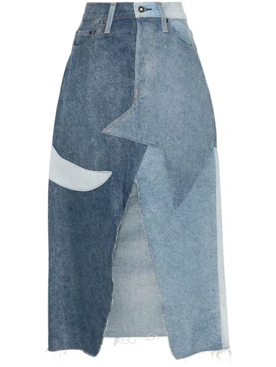 Levi's Icon Patchwork-design Denim Skirt In Giddy Up