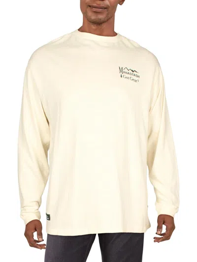 Manastash Mens Logo Long Sleeve T-shirt In Beige