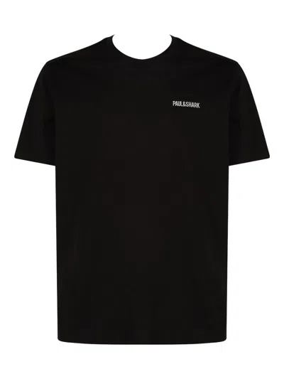 Paul & Shark Embroidered Logo T-shirt Clothing In Black