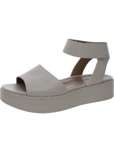 Naturalizer Camry Womens Faux Leather Strappy Wedge Sandals In White