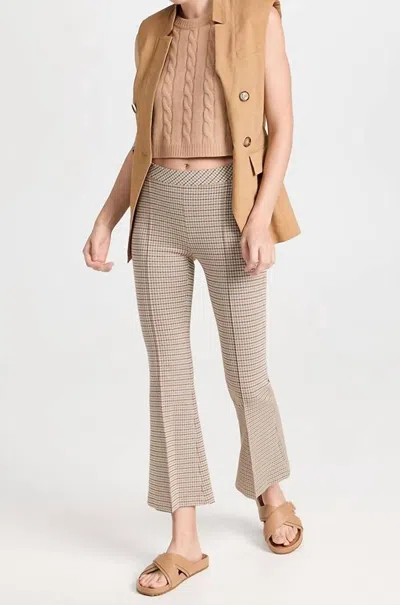 Rosetta Getty Pull On Cropped Flare Pants In Multi Brown In Beige
