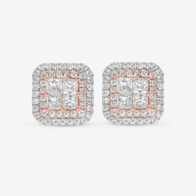 Gregg Ruth 14k Gold,diamond And Fancy Diamond Stud Earrings In Silver