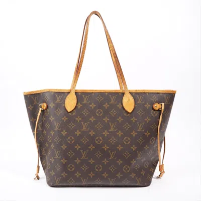 Pre-owned Louis Vuitton Neverfull Monogram Coated Canvas Shoulder Bag In Gold