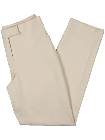 Anne Klein Womens High Rise Solid Straight Leg Pants In Beige