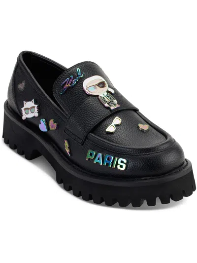 Karl Lagerfeld Gaston Womens Leather Loafers In Multi