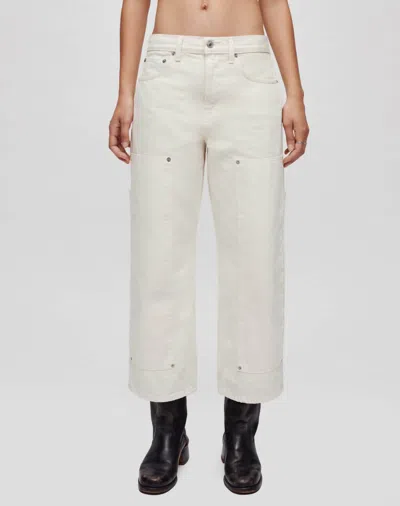 Re/done Women's The Shortie Jean In Vintage White In Beige