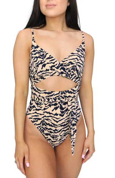 Envya One-piece Swimsuit In Leave Her Wild In Beige