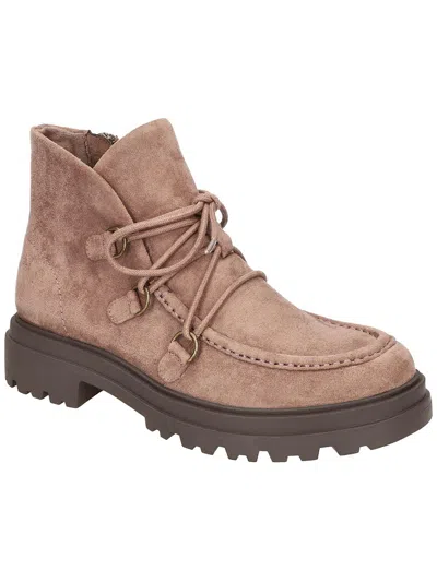 Bella Vita Xandy Womens Manmade Faux Leather Ankle Boots In Taupe Suede