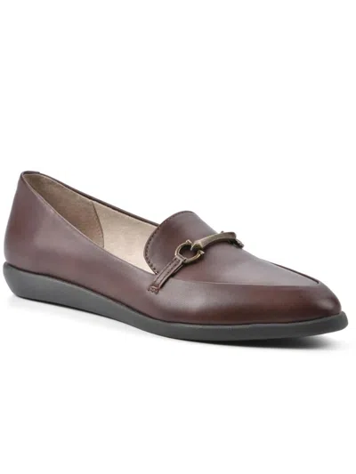 Cliffs By White Mountain Maria Womens Faux Leather Slip-on Loafers In Brown